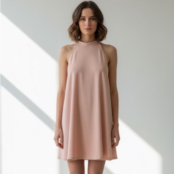 1960s vintage pastel powder pink mini swing dress - Small / Medium - Picture 1 of 4